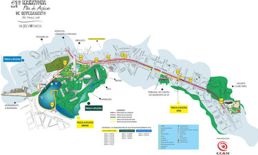 Mapa da Maratona de Revezamento Pão de Açúcar 2013. Foto: Divulgação