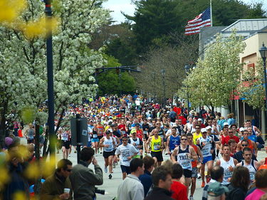 A Maratona de Boston é uma das provas que exige índice. Foto: Peter Farlow/ Wikimedia Commons