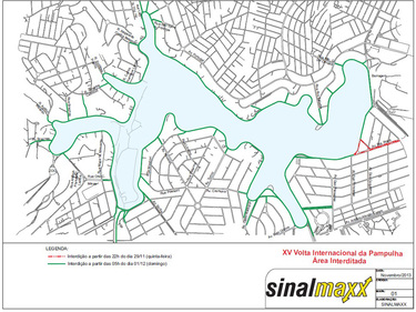 Mapa de interdição das avenidas e regiões. Foto: Divulgação