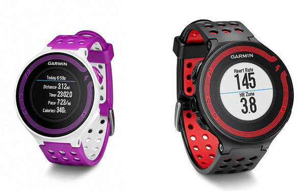 Forerunner vem disponível nas cores preto com vermelho, e roxo com branco. Foto: montagem sobre divulgação