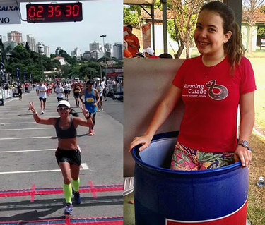 Fabiana e Anna Beatriz apesar das diferentes idades têm a mesma empolgação durante os treinos de corrida Foto: arquivo pessoal