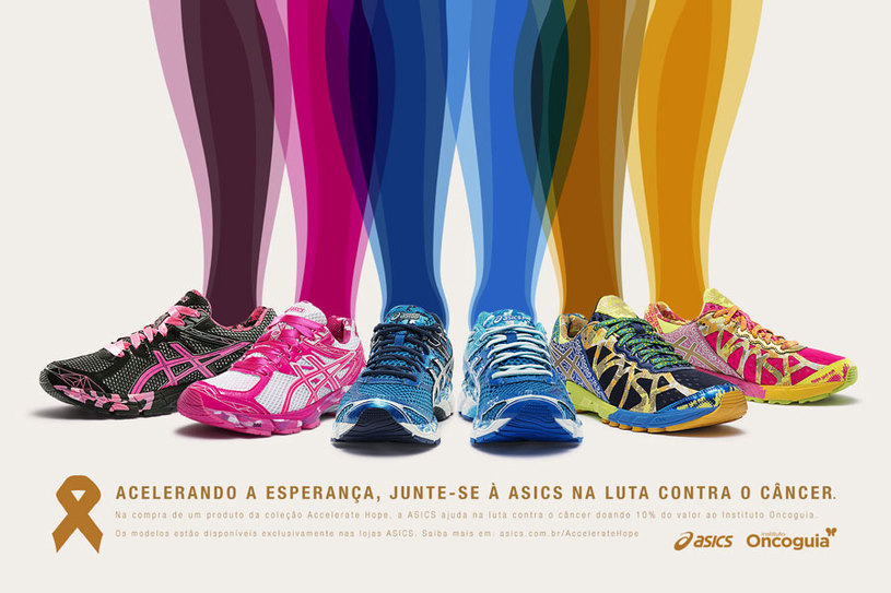 A marca assumiu o compromisso de destinar 10% do valor de cada par vendido ao Instituto. Foto: Divulgação Asics