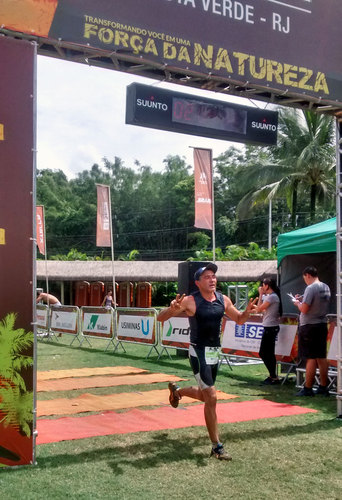 Robson participou pela primeira vez de um triathlon em Costa Verde, Rio de Janeiro Foto: arquivo pessoal