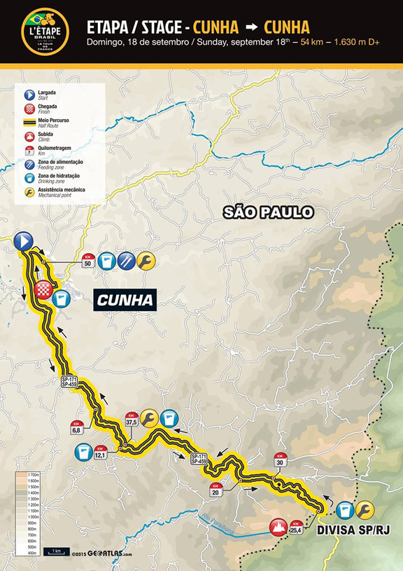 Mapa do percurso da prova que acontecerá em setembro 