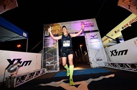 Marcos Gagliardi na última edição da Mizuno Uphill, que foi noturna. Foto: Arquivo pessoal.