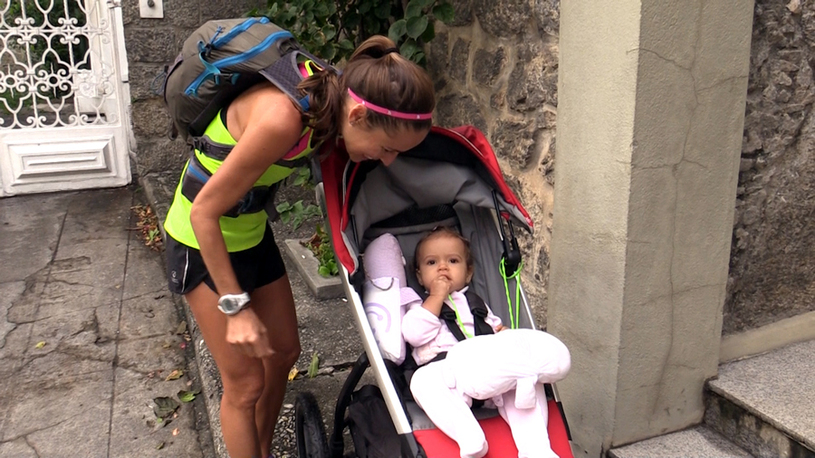 A pequena já demonstra que quer sair para correr com a mãe Foto: Arquivo pessoal
