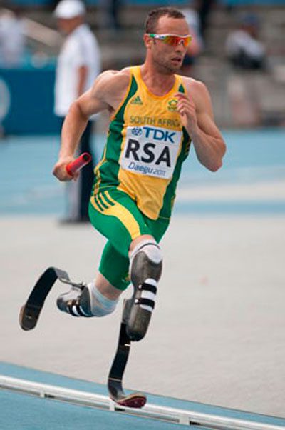 Oscar Pitorius é o primeiro atleta com prótese nas pernas a correr em uma Olimpíada (foto: Erik van Leeuwen/ Licença Creative Commons)