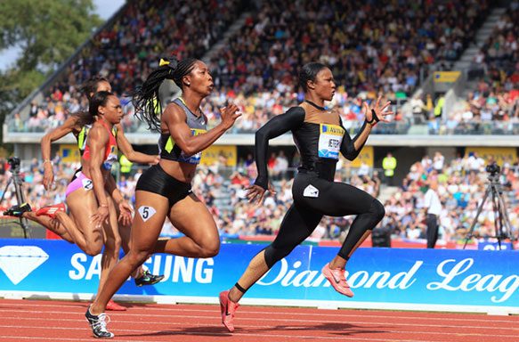 Carmelita superou Shelly-Ann pela segunda vez em quatro dias (foto: Jean-Pierre Durand/ Diamond League)