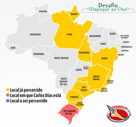 Acompanhe aqui o trajeto do brasileiro Carlos Dias (foto: )