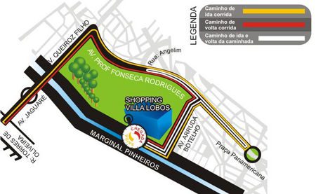 O percurso da competição no agradável bairro de Alto de Pinheiros (foto: Divulgação)