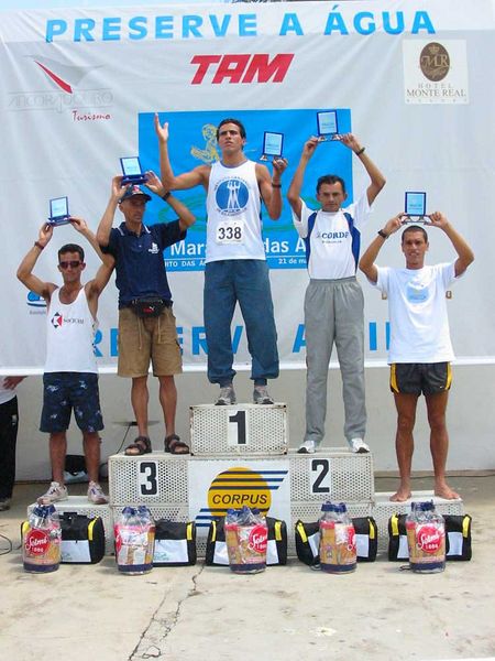 Os cincos primeiros colocados da maratona (foto: Fernando Fragoso/ Rally Brasil)