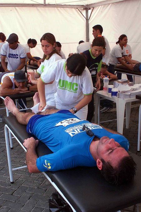 Massagem com fisioterapeutas foi um diferencial (foto: Divulgação)