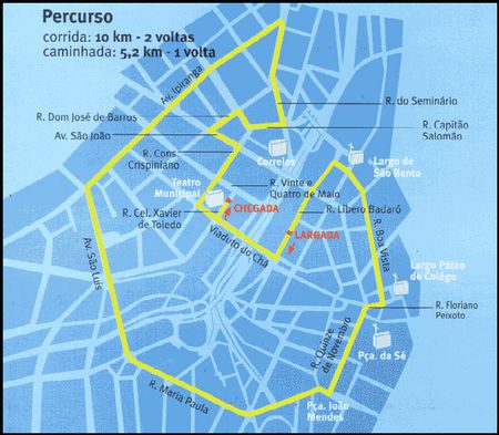 Confira o mapa do percurso de 5Km (foto: Divulgação)