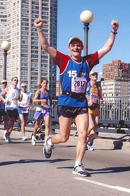 Fábio durante a Maratona de Chicago (foto: Arquivo pessoal)