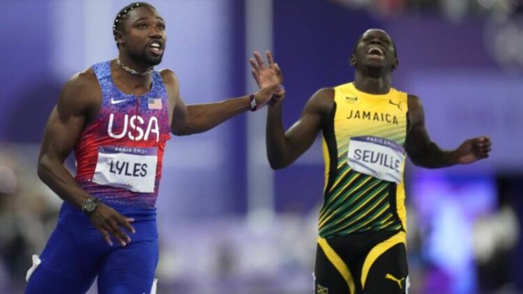 Norte-americano Noah Lyles é campeão dos 100m em Paris, resultado precisou ser checado no Photo Finish